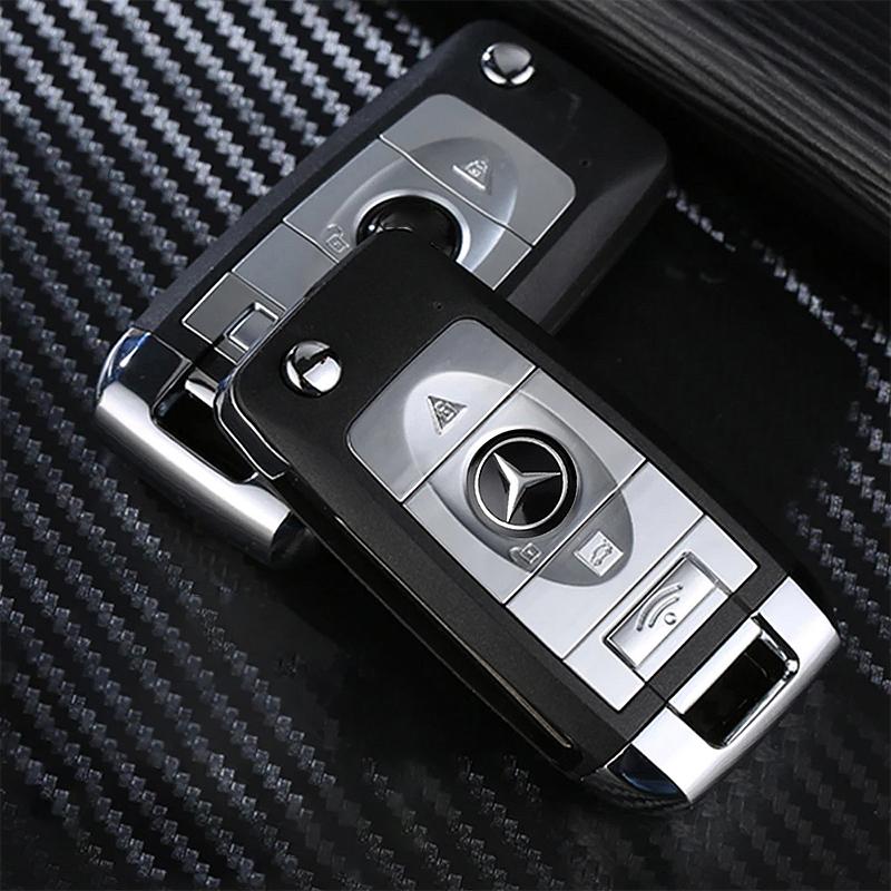 CQY1 5/10Pcs 14MM Car Key Shell Emblem Sticker Auto Remote Accessories For Mercedes Benz AMG W203 W206 W220 W205 W211 W212 W201 W168