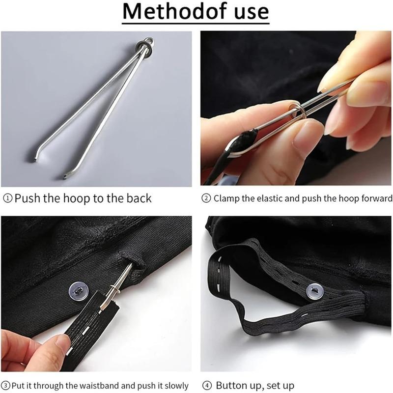 2PCS Drawstring Threader Easy Pull Bodkin Sewing Threader Tweezers Machine Large and Small Sewing Craft DIY Tool Accessories