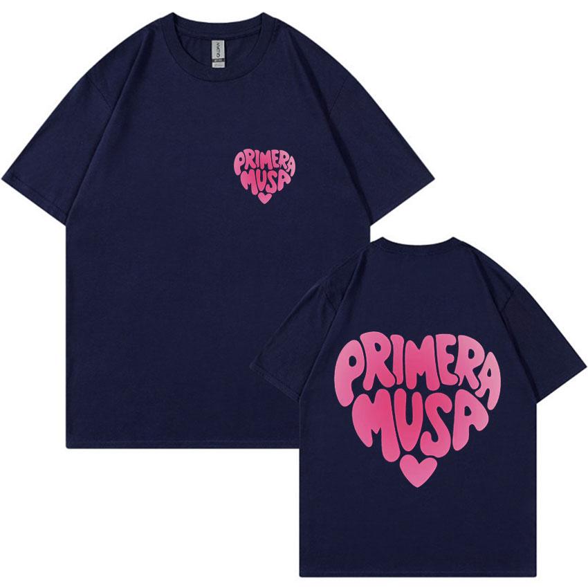 Fashion 2025 T-shirt: Rapper Omar Courtz Primera Musa Double-sided Printed Men's and Women's Hip-hop Y2K Aesthetic T-shirt