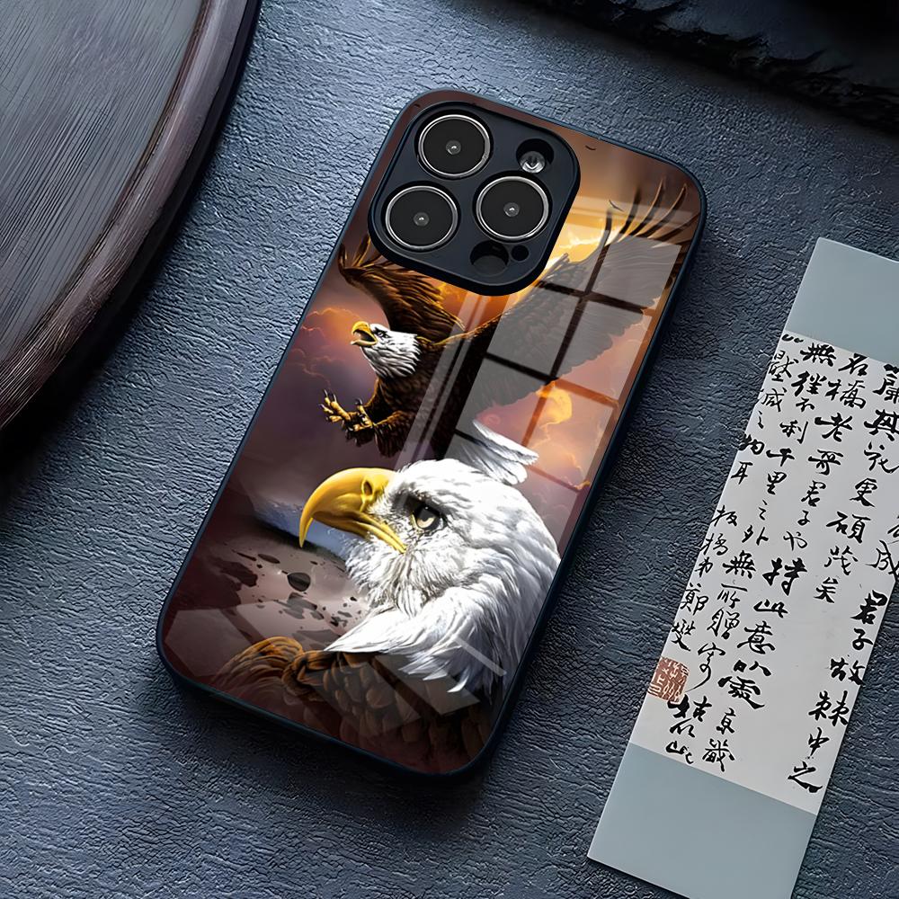 American USA Flag Eagle Phone Case For IPhone 13 Pro Max 14 16 Plus 12 Mini 11 15 X XR XS 8 7 Plus SE Tempered Glass Cover