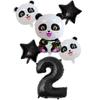 Xiaohongshu Panda Balloon Cute Panda 1-10 Birthday Party Decoration Arrangement Aluminum Film Balloon