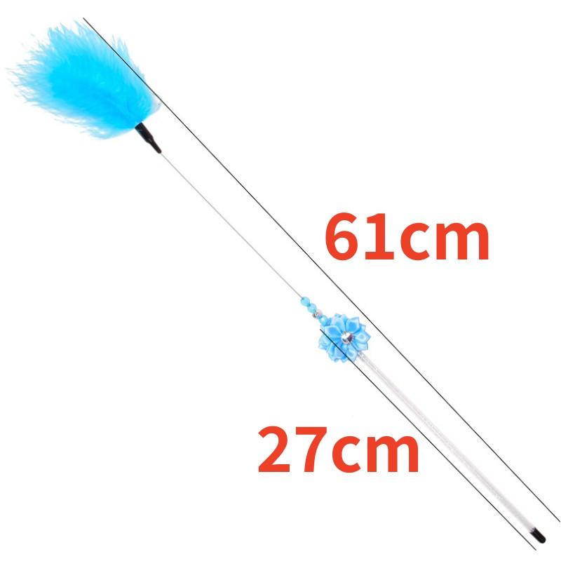 Cat Toy Feather Cat Toys Interactive Bite-resistant Steel Wire Kitten Toy with Bell Long Handle Toys for Cats Stick Pet Products