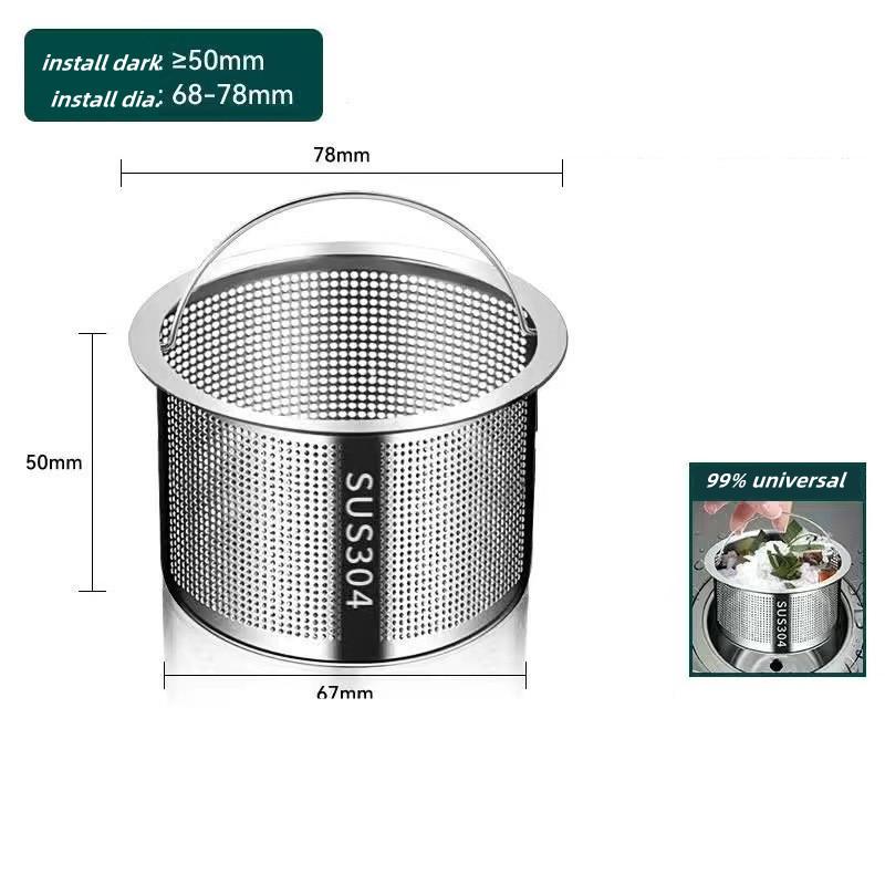 Stainless Steel Kitchen Sink Strainer Plug 99%  Sink Drain Cover Filter Basket With Handle Waste Filter Mesh Kitchen Accessories