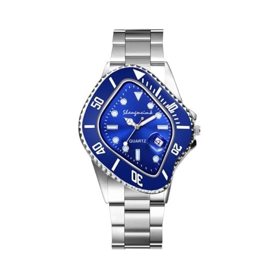 Men s wrist watch, square type: Waterproof watch, analog quartz, Arabic numerals, stainless steel belt, casual, everyday, business, cool, popular,