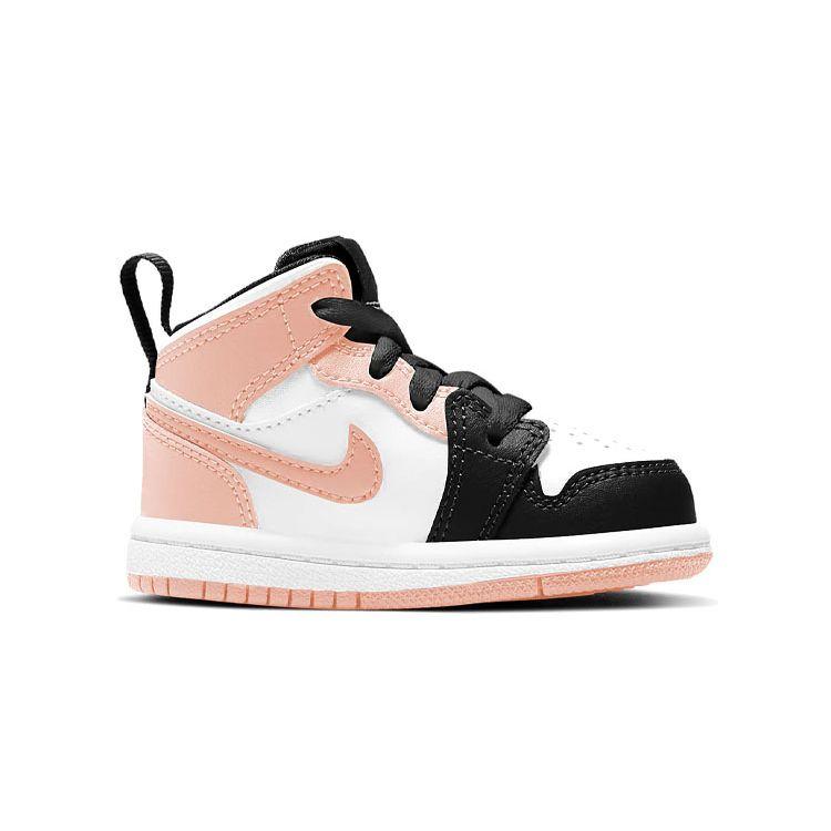 Air Jordan 1 Mid TD Crimson Tint Sneakers da Bambino Rosa Bianco Nero 640735-133