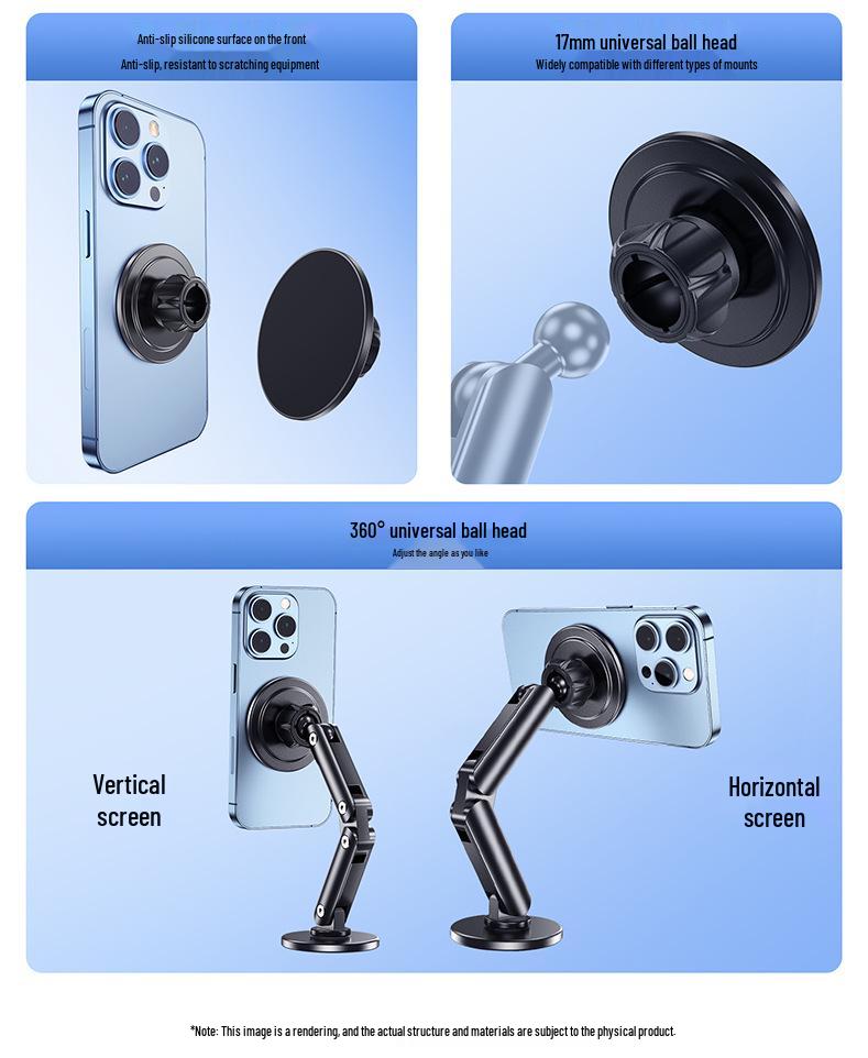 Cold Ice Armor C8C MagSafe Magnetic 17mm Ball Head Dashboard & Table Mount Adapter
