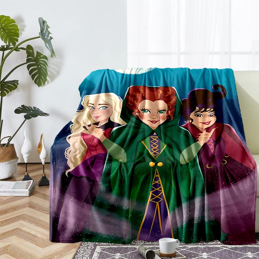 Hocus Pocus Theme Printed Blanket - Perfect for Couch, Bed, Travel & Outdoor Use | Machine Washable, Cozy & Durable.