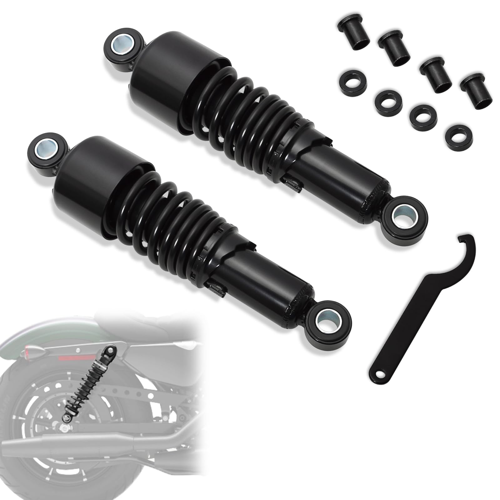 

WOWTK 267mm Rear Left and for Harley Sportster XL12000 10.5 Shocks, Right, 2004-2012, XL883C, XL883L, XL883R, XL1200C, XL1200R, XL1200L, XL1200N, X,