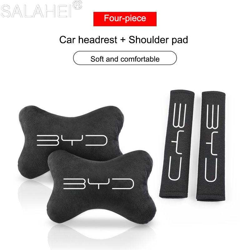 Cojín Protector de Hombro para Cinturón de Seguridad de Coche Almohada Cervical para Reposacabezas de Coche Para BYD Song Qin Han Tang DM 2018 PLUS Song Pro MAX Yuan