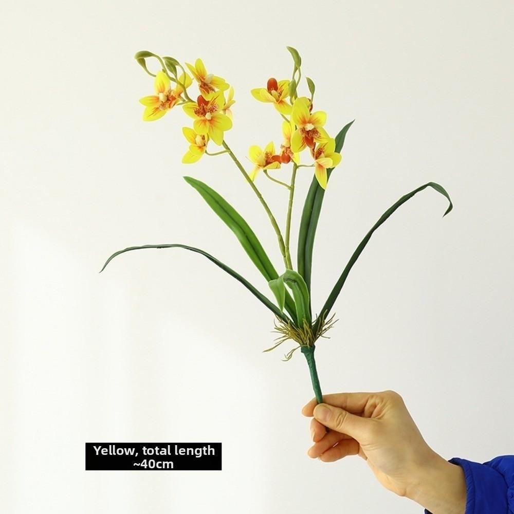 New 2 Fork Artificial Orchid Flower Floral Display Simulation Artificial Faux Plants Pink Fake Silk Flower Home Decor