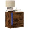 Vidaxl Bedside Tables with LED Lighting, 2 Pcs., Smoked Oak