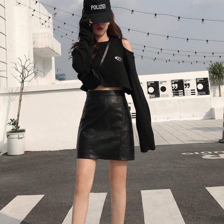 Plus Size Women's High Waist A-Line Leather Skirt - 2023 Autumn/Winter Trend