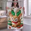 Christmas Reindeer Towel, Quick Dry Absorbent Hand Towel, Kawaii Puffy Deer Print Bathroom Towel