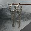 Exaggerated Long Tassels Chain Earrings for Women Men Jewelry C-shape Hoop Earrings Adornment Delicate Ear Rings