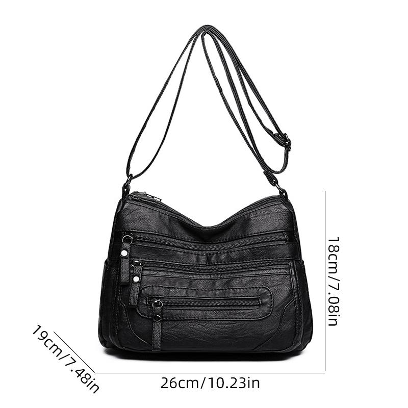 Neue Damen Schultertasche PU Weiches Leder Große Kapazität Umhängetasche Mode Einfach Mehrere Taschen Mehrschichtig Muttertasche für Frauen mittleren Alters