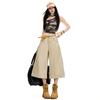 Fashion Summer Vintage Hong Kong Style Wide Leg Draped Straight Denim Cropped Capri Pants For Petite Girls Trendy Slimming FigureFlattering Design