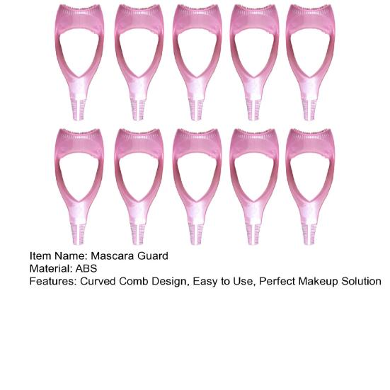 10 ks Mascara Lash Guard Set Curved Comb Design Aplikátor maskary Shield 3 v 1 Snadno použitelný nástroj na aplikování řas pro dokonalý make-up