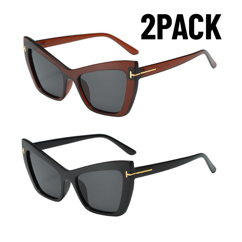 2PACK New Oversized Square Gradient Sunglasses for Women Thick Fashion Big Frame Shades Trendy UV400 Shades Sunglasses
