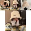 Korean Style White Bucket Hat For Women Warm And Cozy Lambswool