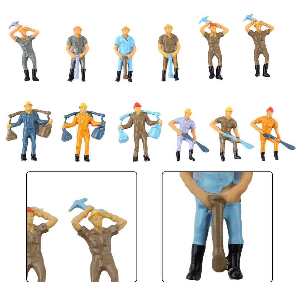 Workers Figures 12 Pcs 4 Poses Figures High Quality