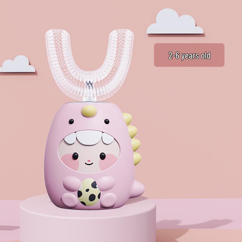 Grenzüberschreitende U-förmige wiederaufladbare elektrische Kinderzahnbürste - Cartoon-Dinosaurier-Design.