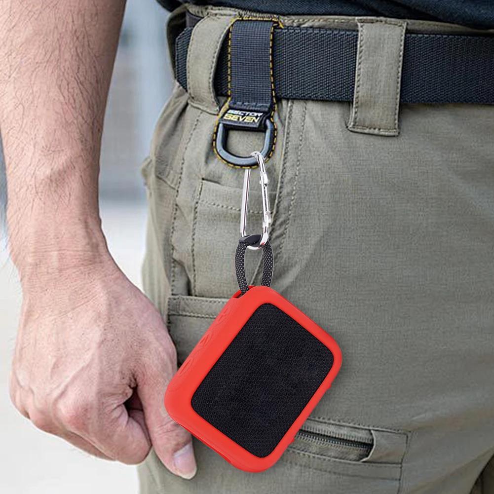 Shockproof Silicone Case for JBL GO 4 Portable Bluetooth Speaker with Carabiner for Travel and Protection