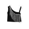 Girls' Tassel Crop Top - Trendy Jazz Dance Outfit for Performances and Runway Practice