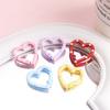 4 Pieces Of Colorful Love Spring Keychain Keyring Heart-Shaped Heart-Shaped Spring Ring Diy Jewelry Accessories