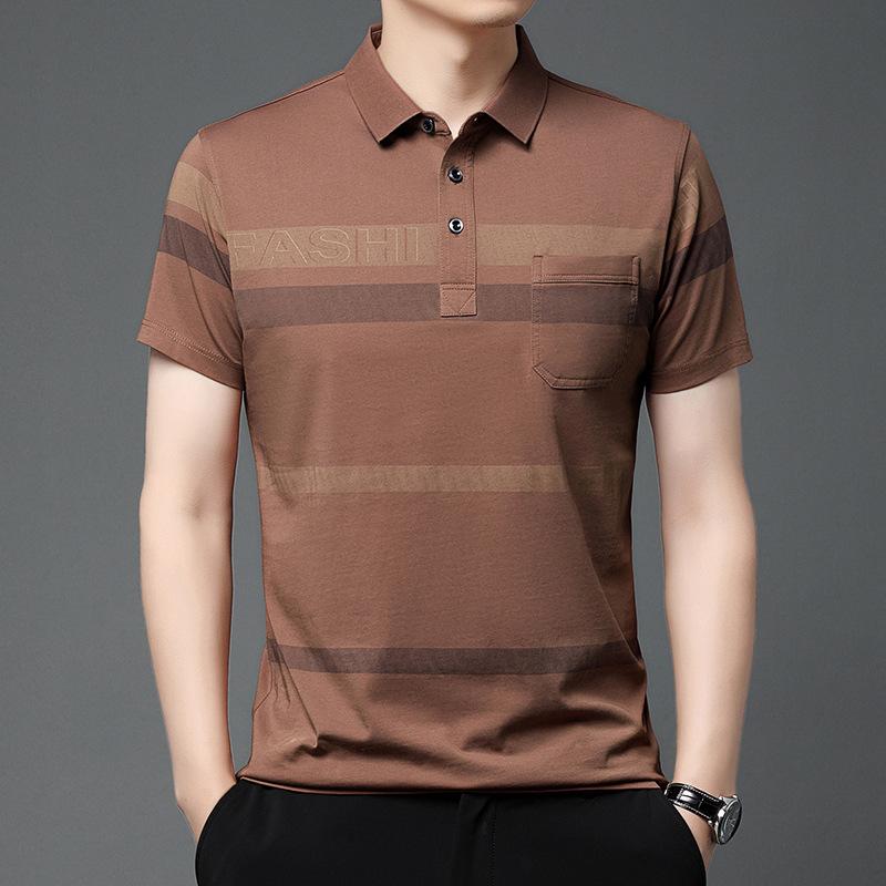 

Новая мужская деловая рубашка-поло, летняя толстовка с лацканами, повседневная однотонная базовая дышащая футболка с v-образным вырезом XXXL оранжевый