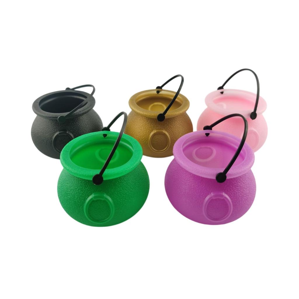 12pcs Bucket Set Multi Color Selection Halloween Witch Bucket Jar Festival Ornament Decoration