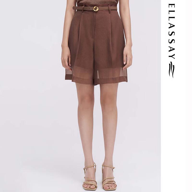 ELLASSAY Women's Textured Draped Short Suit Pants