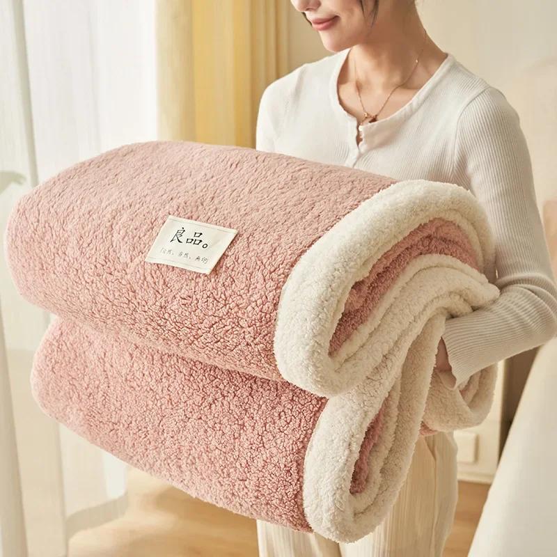 Modern Simple A-class Mother And Baby Grade Half Flannel Blanket All Season Universal Double-faced Thick Warm Office Nap Blanket