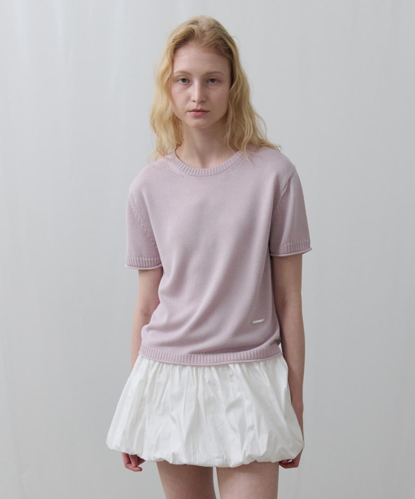 Toabe Silk Tencel Half Sleeve Knit (Pink)