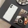 Square Frosted Magnetic Transparent Phone Case for iPhone 14/13/12 and Apple 17/16/15 PROMAX