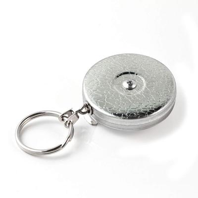 Original Serie Einziehbarer Schlüsselanhänger mit Edelstahlfeder und Made in USA seit Kette Silber KEY-BAK Kevlar/Ketten-Sicherung, 1948, 24" (8 Unzen.