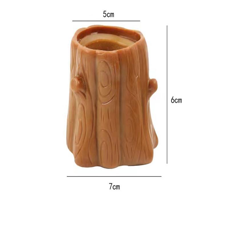 Cute Squishy Retractable Squirrel Cup Decompression Toy Pinch Proof Squeeze Pen Holder Desk Decor Sensory Fidget Gift for Adults