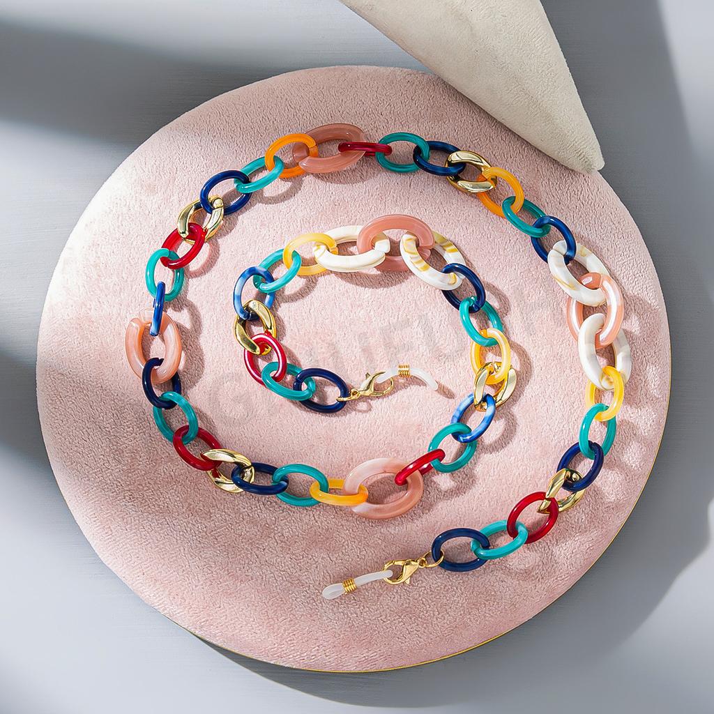 Europäischer und amerikanischer Stil Ins Acryl bunte Brillenketten Damenmode Anti-Verlust Brillenband Lanyard