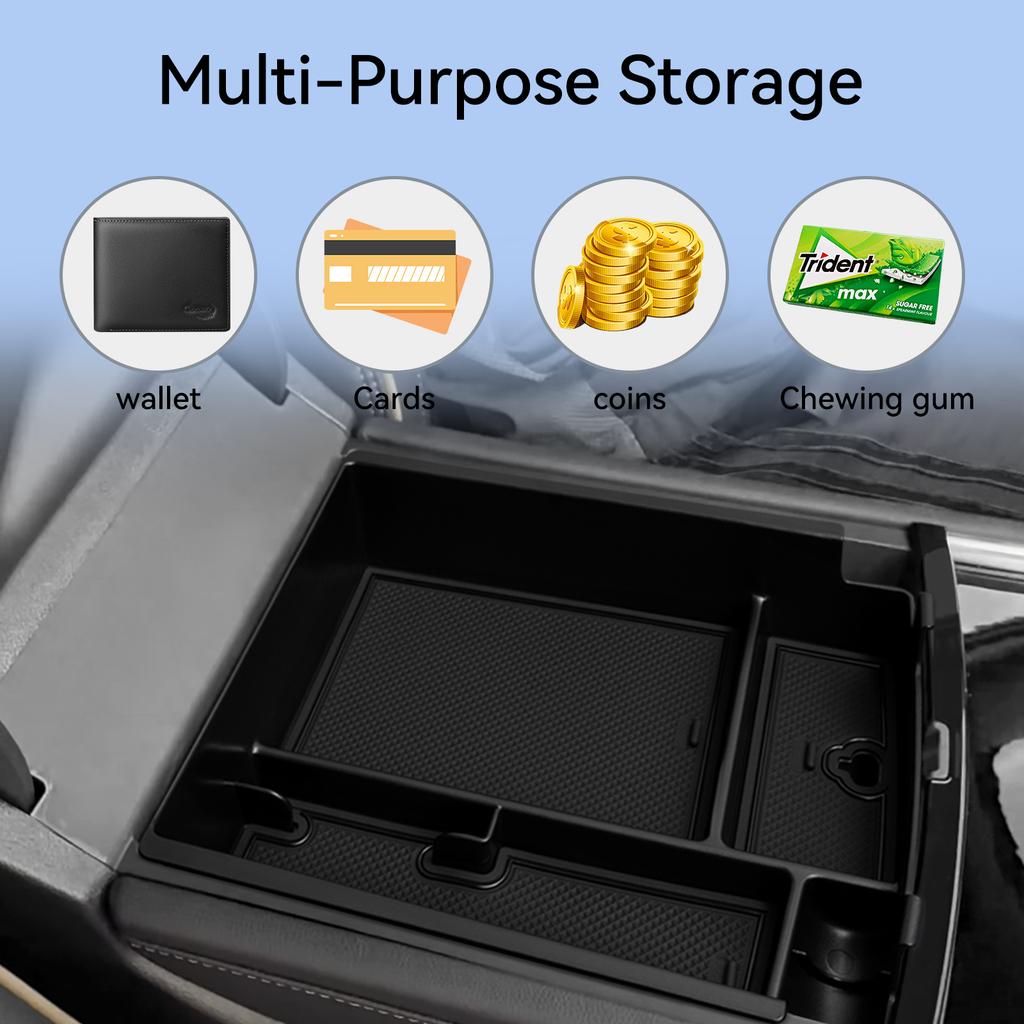 Smabee for Chevy Traverse/GMC Acadia/Buick Enclave 2024 2025 Central Armrest Storage Box Tidying Car Tray Organizer Accessory