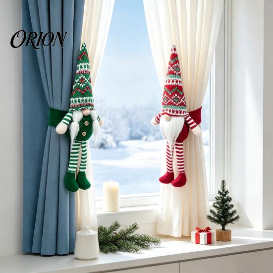 Curtain Buckle for Living Room Christmas Plush Gnome Buckle, Scandinavian Santa Doll Tiebacks, Cute Decor Faceless Dwarf Holdback Fastener Holiday