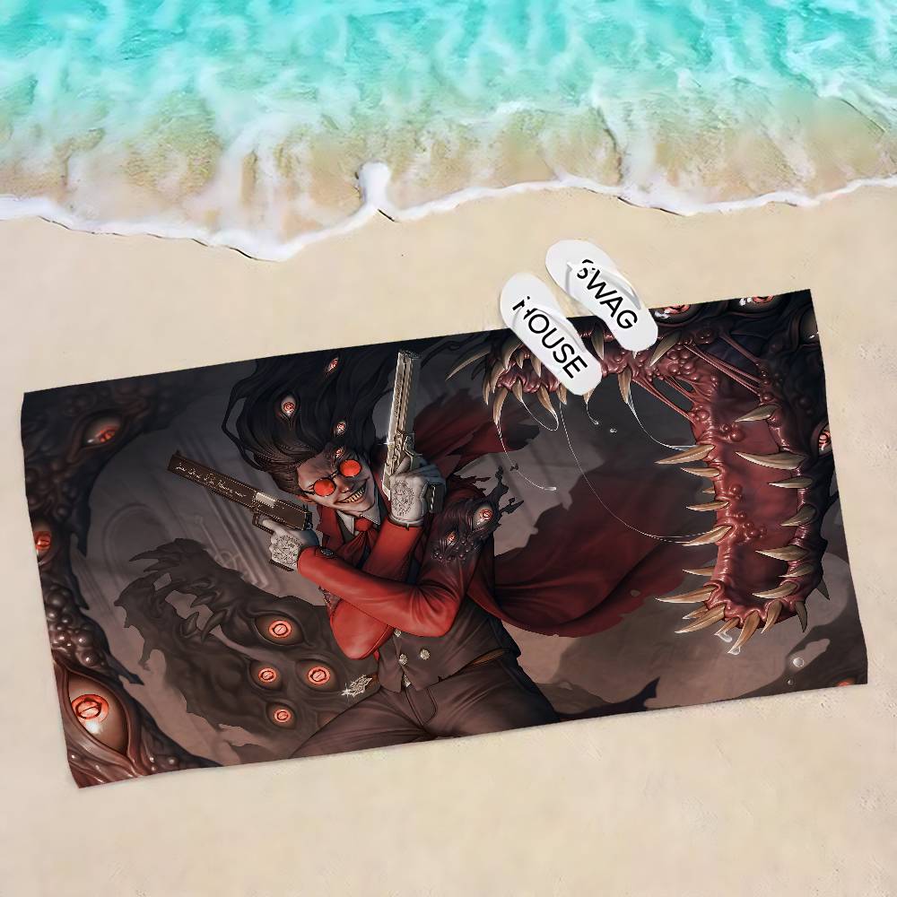 H-HellsingS Anime Microfiber Beach Towel Absorbent Quick dry Soft Yoga Swimming Resort Mountain Climbing Towel