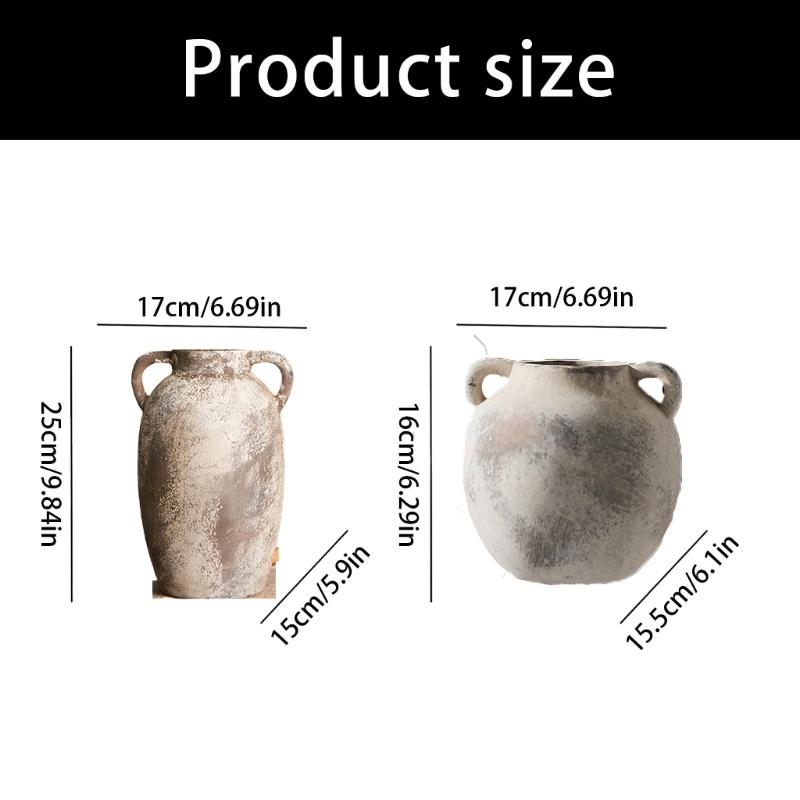 Ceramic Flower Vases Farmhouses Rustics Vases,Handcrafted Weathered Pottery Vases Terracotta Flower Vases Home Decors