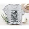 Lion T Shirt Religious Motivational Christian Bible Verse Retro Inspirational Sweat Aesthetic Boho