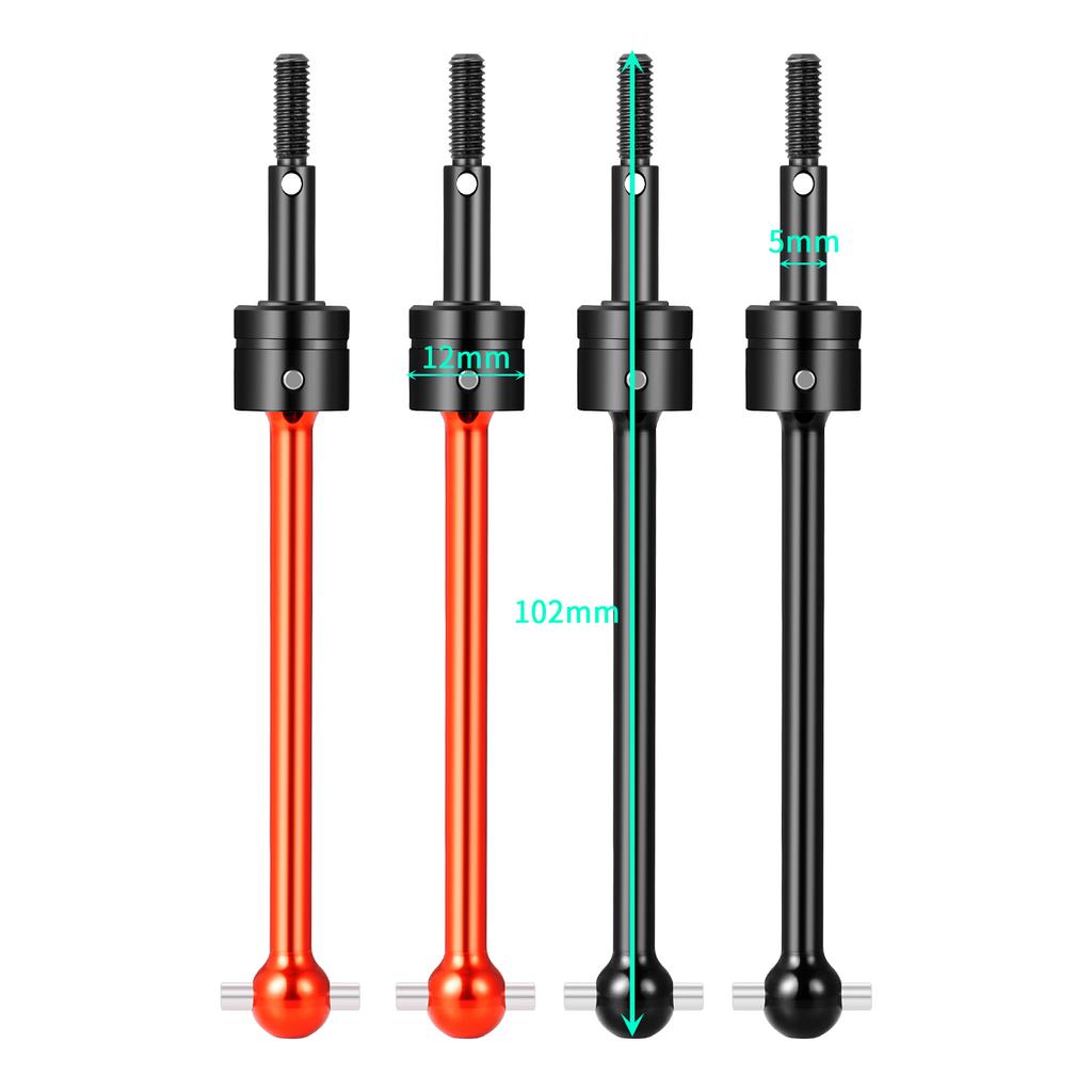 TRINOOD 1Pair Steel CVD Drive Shaft Front Rear Universal Dogbone for 1/10 Tamiya TT02B RC Buggy Car Upgrade Parts