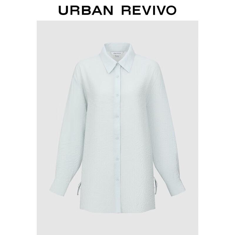 UR 2025 Autumn Women s Textured Open-Front Shirt M