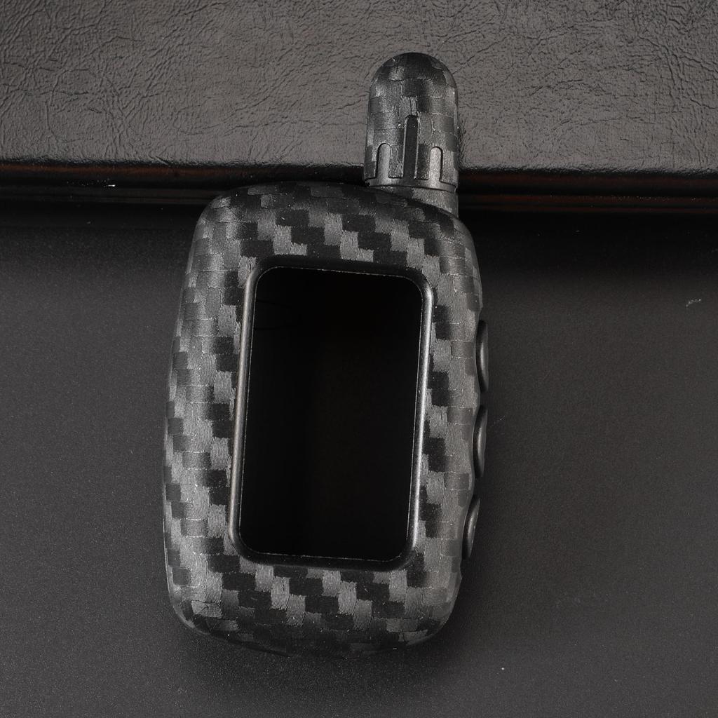 jingyuqin 2-way LCD Remote KeyChain A9 Carbon Silicone Case For Two Way Car Alarm System Twage Starline A9