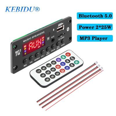 2*25W Verstärker Bluetooth 5,0 MP3 Decoder Board DC 7V-15V Auto MP3 Player USB FM Radio Anruf Aufnahme Mit Fernbedienung Auto Kit