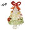 Christmas Table Centerpiece Glazed Tree Figurine Colorful Miniature Xmas Decor Handcrafted Small Ornament for Desk Glass Home Office Holiday
