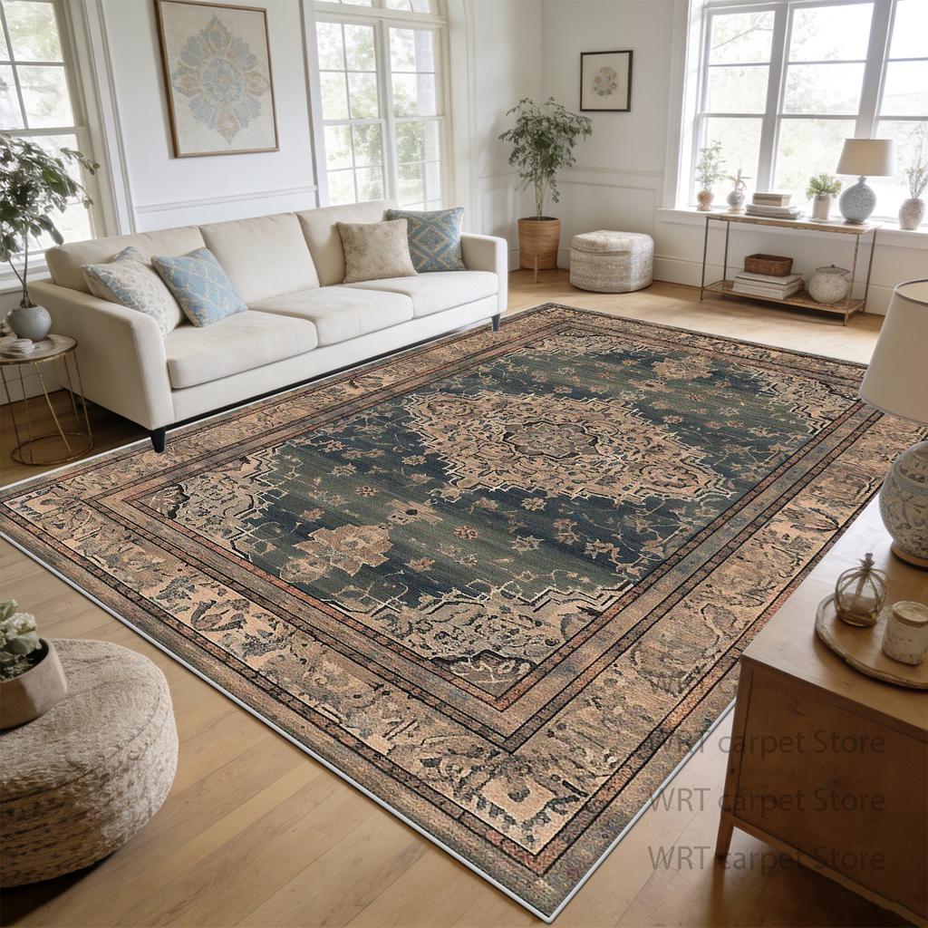 Persian Retro Large Living Room Carpets Cream Color Decoration Non-slip Easy Clean Rug Cloakroom Bedroom 200x300 Floor Mat Sofa