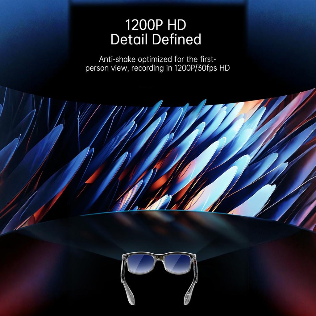 New Multifunctional Glasses with 800W HD Camera Wireless Bluetooth Touch Call Sports Music Real Time Translation AI Smart Glasses  USB Charging Unisex