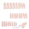 Press on Nails French Tip 3D Nail Stickers Long Square Artificial Acrylic False Nails Easy Application Tools Included